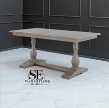 Weathered  Oak Dining Table, 6 To 8 Seater Extending Dining Table Burleigh Range