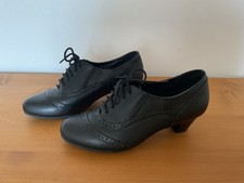 Ladies lace-up shoes - Pavers wider fit - size 5 - faux leather - black