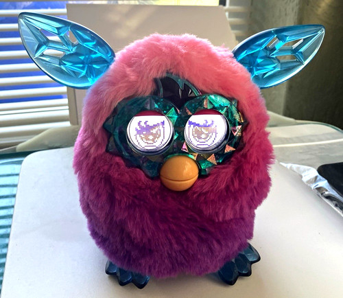 Purple with blue ears furby - purple,