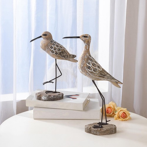 2pcs wooden seagull figurine - 2pcs,