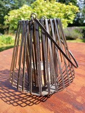 Vintage Metal Carry & Hang Candle Holder Farmhouse Rustic