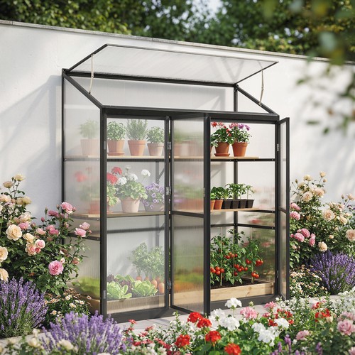 Polycarbonate greenhouse with - greenhouse,
