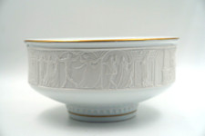 Franklin Mint Fine Porcelain Romeo & Juliet Bowl Bisque w/ 14kt Gold Trim, 1987