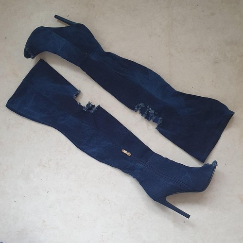 Thigh high dark blue - high,