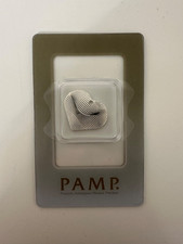 PAMP Suisse Heart Pendant 5g Silver .999 Fine Silver Rare Scarce Sealed