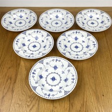 6 x Furnivals / Mason’s Blue Denmark Rimmed Soup / Pasta Bowls 8“ / 20 cm