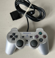 Official Silver Sony PS2 Playstation 2 DualShock 2 Controller & NEW BUTTON FLEX
