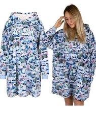 Disney Stitch Women's Girls oversized Fleece Hoodie Hooded Blanket S/XS Primark 
