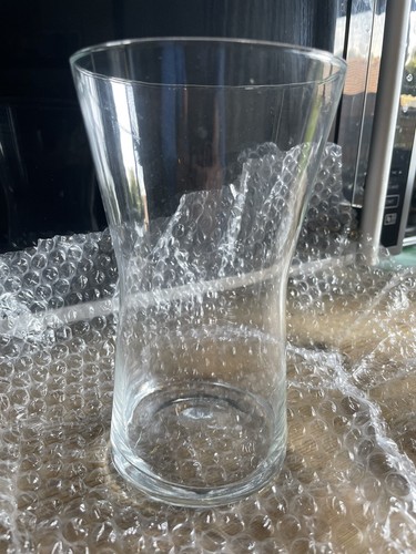 Glass vase clear hand blown