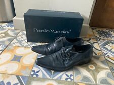 Mens Paolo Vandini Navy Blue Pointed Toe Lace Up Shoes UK 8 EU 42