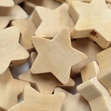 50 X Star Wooden Beads 20mm