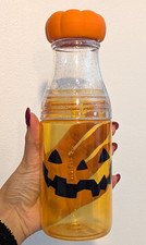 Rare Starbucks Japan Halloween 2018 Sunny Bottle Orange Pumpkin Glitter 503ml