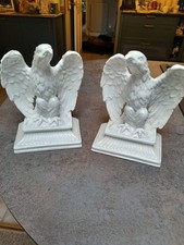 White Eagle Ceramic Book Ends Heavy