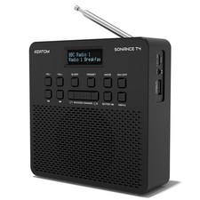 DAB+ FM Radio with Bluetooth Rechargeable Battery - Azatom Sonance T4 Black (R)