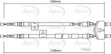 APEC Rear Brake Cable for Ford