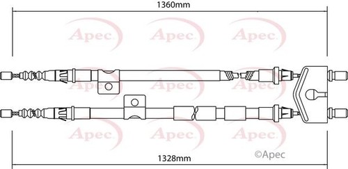 Apec rear brake cable for - for, ford