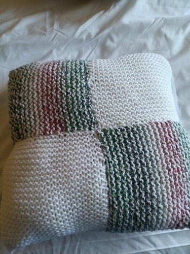 Hand knitted cushion acrylic - cushion,