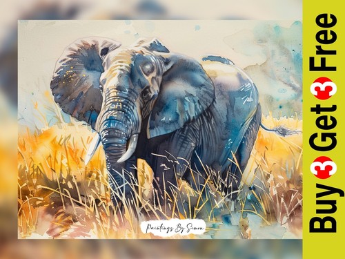 Powerful elephant portrait - elephant,