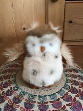 Vintage Anna Club Plush Brown Tawny Barn Owl Soft Plush Toy 7" Leather Tag Line
