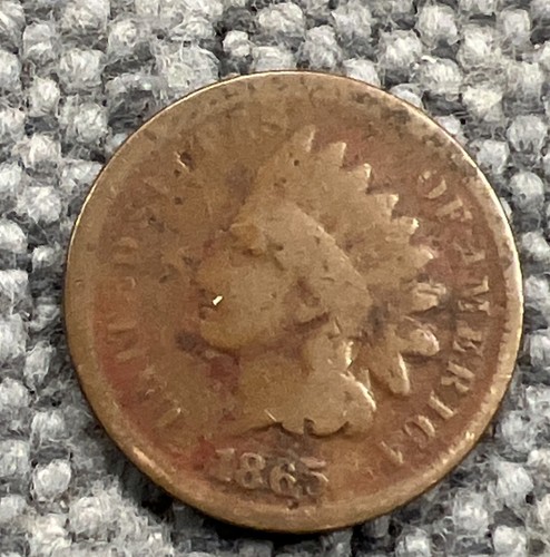1865 indian cent circulated - 1865,