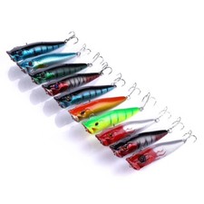 5Pcs 9cm 12g Fishing Popper Surface Lures Hook Pike Perch Trout Baits