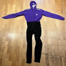 Cycling Hooded All in One Thick Skin Suit Size L Descente Vintage Purple