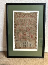 Antique Embroidered Sampler In