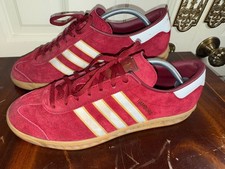 Adidas Original Hamburg Trainers - Burgundy Red/White/Gold - UK 10 EU 44