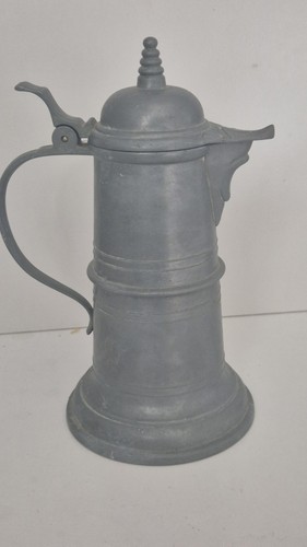 Pewter lidded tankard stein - lidded,