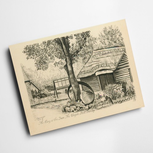 Print vintage surrey - a6,