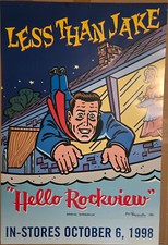 Less Than Jake - Original Rare Hello Rockview Poster 1998 (28"x17") NEW