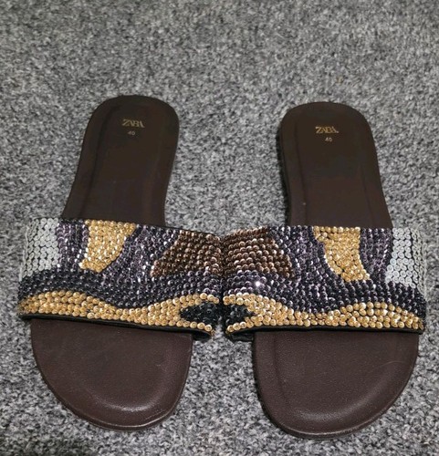 Zara flat slide sandals - , a