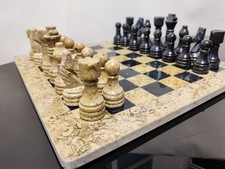 Chess Set 12" Fossil Coral &