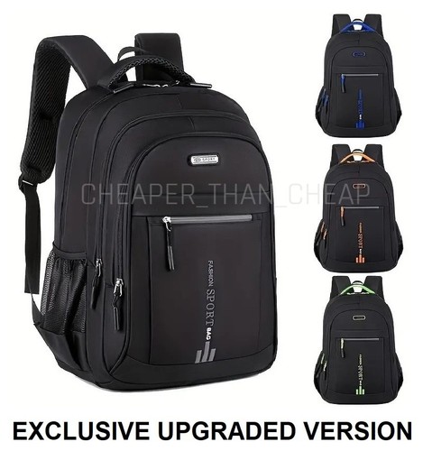 Black backpack rucksack - black, large