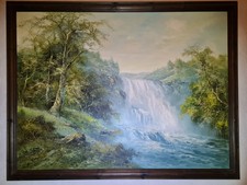 Large Oil Painted On Canvas By