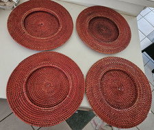 4 Wicker Rattan Plate Chargers