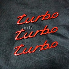 3x Red Glossy turbo Big Metal