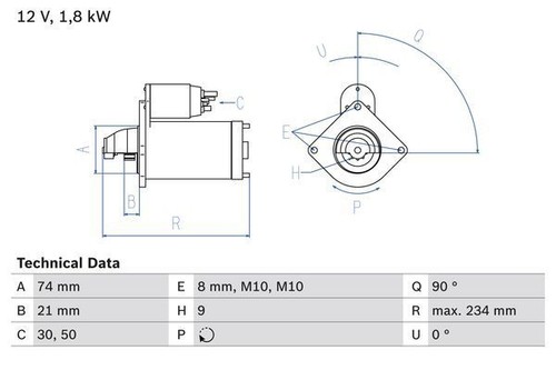 Bosch starter motor - motor, bmw