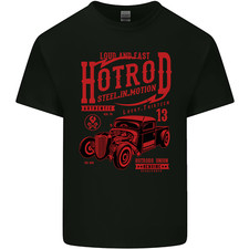 Hotrod Steel in Motion Hot Rod Dragster Car Mens Light Cotton T-Shirt