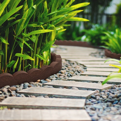 Garden gear curve border - garden,