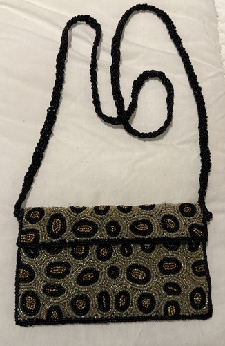 Vtg small black beaded - vtg.,
