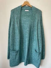 Papaya Matalan Long Knitted Cardigan Womens Large Green Pockets