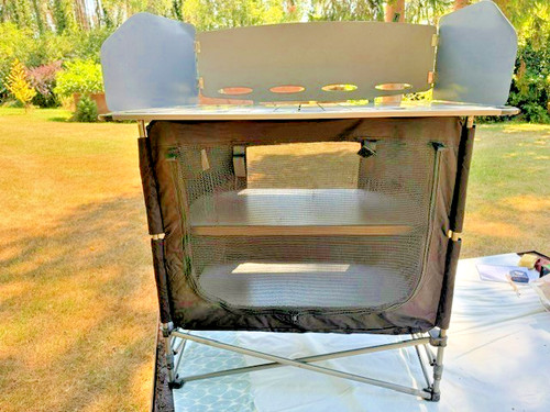 Camping cupboard cooking - camping, cupboard.
