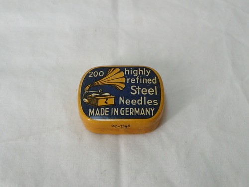 Vintage gramophone needle tin - vintage,