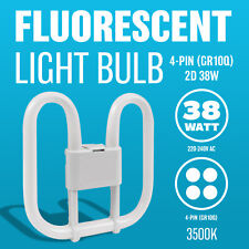 NEW SET OF 2 2D FLUORESCENT LIGHT BULB 4 PIN ENERGY SAVING 38W BUTTERFLY TUBE