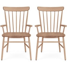 Neptune Wardley Natural Oak Carver Chair - Set of 2 (Showroom Models)