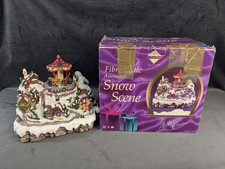 Tree Top Fibre Optic Animated Christmas Snow Scene Village *Partially Working*