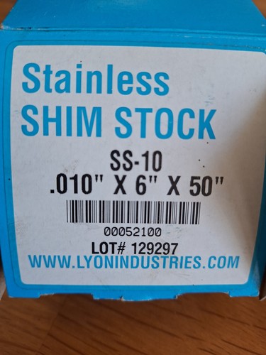 Shim stock stainless steel - stock, 10