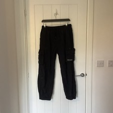 NEXT Waterproof Cargo Trousers 14yrs H164cm w73cm Black Elasticated Zip Pockets