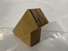 Wooden Knife Block for 5 slots solid wood kitchen storage Light  Wood